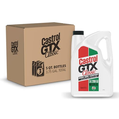 Castrol GTX Classic 20W-50 Conventional Motor Oil, 5 Quarts, Pack of 3 - size: 5 Quarts, Pack of 3