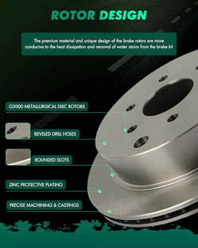 SCITOO Rear Brake Kits Disc Brake Rotor Brakes Pads:31410;D1100 - size: Rear 31410-Disc + D1100 [2+4PCS]