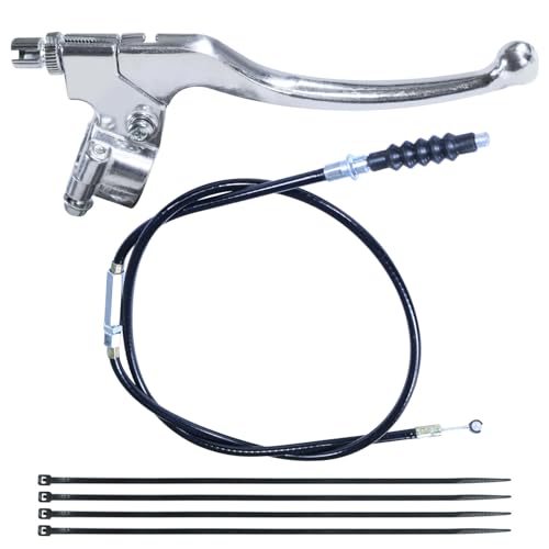 7/8" Dirt Bike Left Clutch Handle Lever and 38.9'' Clutch Cable for SSR110 SSR125 SSR140 Coolster M125 Apollo RFZ125 Tao Tao DB17 Baja Kayo Roketa Kinda Chinese Pit Dirt Bike Motorcycle Silver - color: Silver