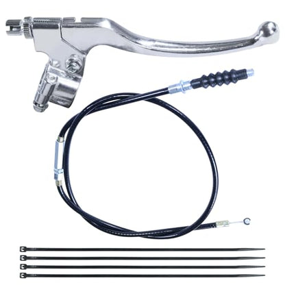 7/8" Dirt Bike Left Clutch Handle Lever and 38.9'' Clutch Cable for SSR110 SSR125 SSR140 Coolster M125 Apollo RFZ125 Tao Tao DB17 Baja Kayo Roketa Kinda Chinese Pit Dirt Bike Motorcycle Silver - color: Silver