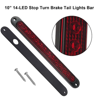 4PCS 10" Inch LED Trailer Tail Stop Turn Lights Bar Aluminum Housing 14-LED