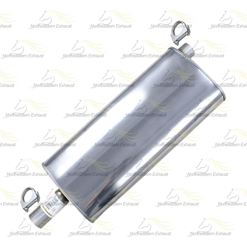 Exhaust Center Muffler Compatible for 2008-2012 Jeep Liberty 3.7L | Stainless Steel | Northeastern Exhaust | Free Clamps Included | Direct-Fit Replacement