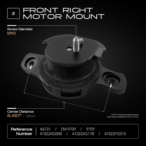 2PCS Engine Motor Mounts Compatible with Subaru Legacy and Outback 2.5L - size: 2005-2009 Legacy and Outback