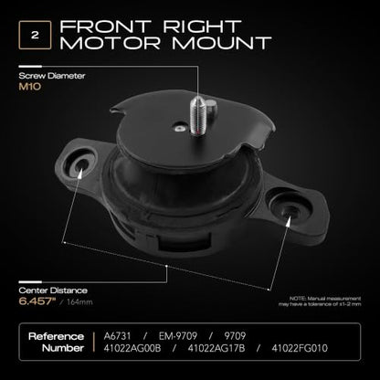 2PCS Engine Motor Mounts Compatible with Subaru Legacy and Outback 2.5L - size: 2005-2009 Legacy and Outback