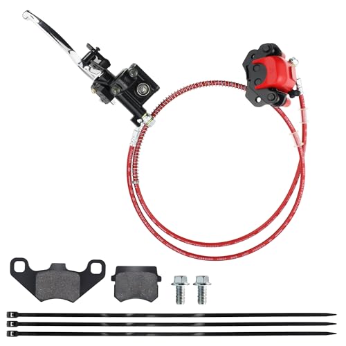 PRO BAT ATV Left Hydraulic Brake Kits with Hand Brake Master Cylinder - color: Red