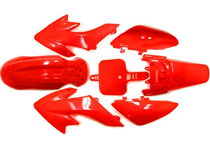 Plastic Fairing Fender Kit for Honda CRF50 XR50 CRF 50 XR 50 SSR SDG 107cc 125cc Chinese Dirt Pit Bike (Red) - color: Red