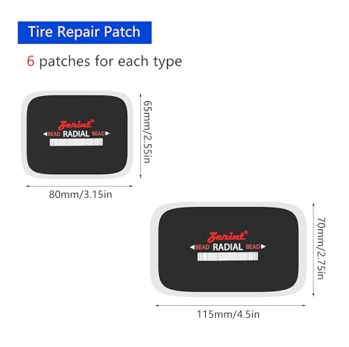 TP-M84 American Style Radial Repair Patch and Heavy Duty Bias Ply Repair Patch Unit, Multi Size Tire Repair Patchs,Tire Patches Kit 24 Pcs - size: 3.31”*3.31“,4.33"*4.33",2.56"*3.15",2.76"*4.52"