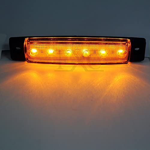 FXC 10X 12V 6 LED 3.8" Truck Bus Boat Trailer RV Side Marker Indicators Clearance Light Lamp Amber - color: Amber