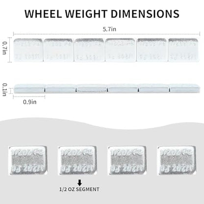 Eisen Stick on Adhesive Wheel Weights, 1/2oz, 144pcs, Grey, Zinc