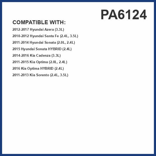 PG PA6124 Engine Air Filter | Fits 2011-2015 Hyundai Sonata 2.4L; 2011-2014 Sonata 2.0L; 2012-2017 Azera 3.3L; 2014-2016 Kia Cadenza 3.3L - size: Premium Guard