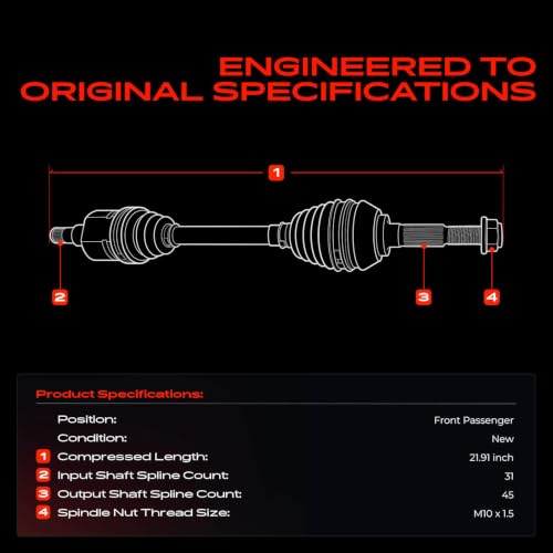 A-Premium Front Right Passenger Side CV Axle Shaft Assembly - style: Front Passenger Side