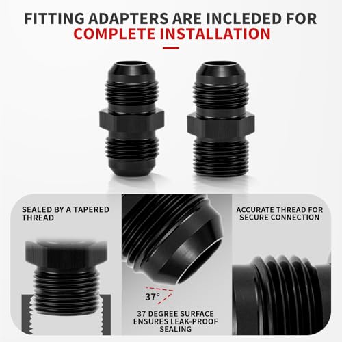 8AN PTFE Fuel Line Kit Nylon Braided PTFE Fuel Hose 20FT With AN8 Hose End Fitting For LS Swap EFI Fuel System - color: Black, size: 8AN 20FT