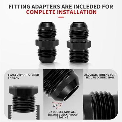 6AN PTFE Fuel Line Kit Nylon Braided PTFE Fuel Hose 20FT With AN6 Hose End Fitting For LS Swap EFI Fuel System - color: Black, size: 6AN 20FT