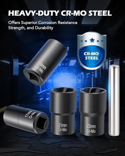OMT Twist Socket Tool Set, 5pc Stripped Lug Nut And Bolt Extractor Set