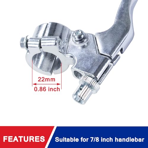 7/8" Dirt Bike Left Clutch Handle Lever and 38.9'' Clutch Cable for SSR110 SSR125 SSR140 Coolster M125 Apollo RFZ125 Tao Tao DB17 Baja Kayo Roketa Kinda Chinese Pit Dirt Bike Motorcycle Silver - color: Silver