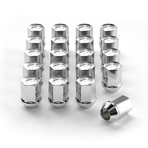 OEM Factory Style Large Acorn Seat Lug Nuts, 20pcs M14x1.5, 7/8" Hex 60 Degree Conical Seat Chrome Finish for 2011+ Grand Cherokee, 2018+ Wrangler, 2012+ Ram 1500 - color: Silver, size: 20pcs 7/8"(22mm) M14x1.5