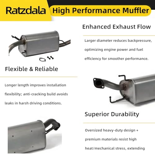 54861 Stainless Steel Rear Exhaust Muffler for 2009-2011 Chevy Aveo 1.6L - size: 2009-2011 Chevy Aveo 1.6L
