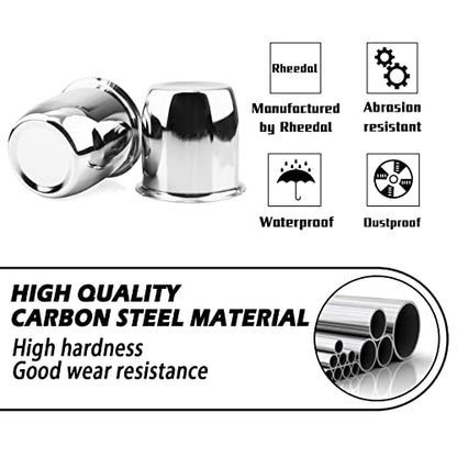 2Pcs 2.8" OD 2.91" H Push Through Trailer Wheel Center Cap for Rim - color: Chrome, size: 2.8" OD 2.91" H