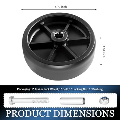 6" Trailer Jack Wheel Replacement, Upgraded Trailer Tongue Jack Wheel