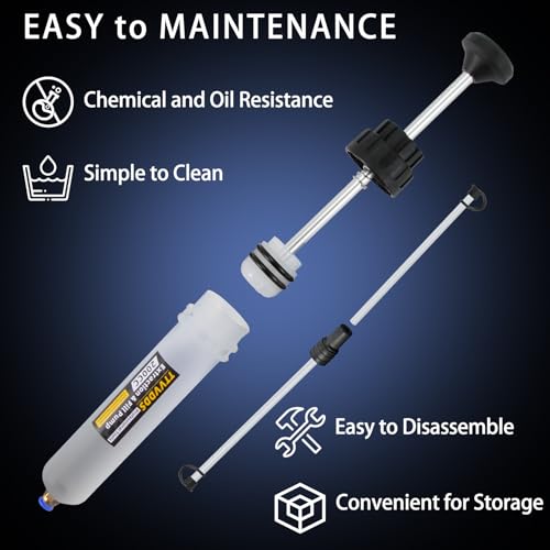 Automotive Fluid Extractor Pump, 200 cc Oil Extractor Pump with Hose, Sealed Upgraded Oil Change Pump, Lightweight Oil Suction Pump for Changing Transmission, Power Steering, and Brake Fluid - size: 200 cc