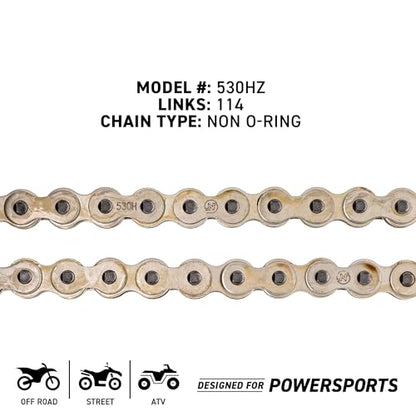 NICHE Drive Sprocket Chain Combo for Yamaha YZF R1 Front 16 Rear 43 Tooth 530HZ Standard 114 Links - size: Standard Chain