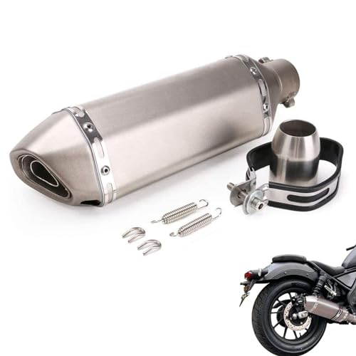Motorcycle Exhaust Muffler, Titanium, 1.5-2" Inlet