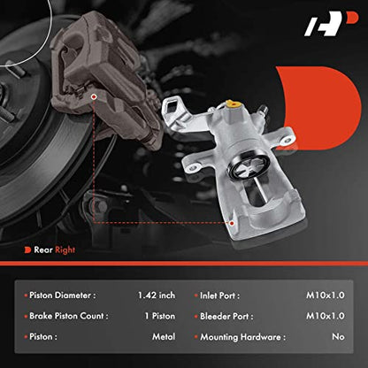 A-Premium Rear Right Passenger Side Disc Brake Caliper without Bracket - style: Rear Right Wheel (Passenger Side)