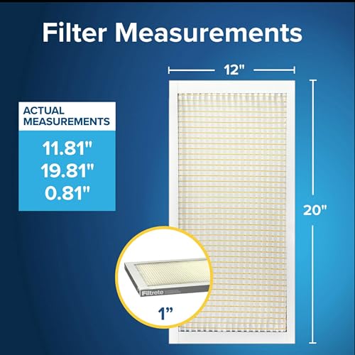 Filtrete 12x20x1 Air Filter, MERV 5, MPR 300, 6 HVAC Filters - size: 12x20x1