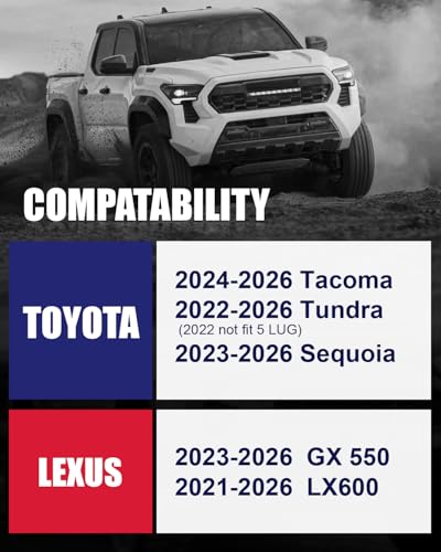 FLYCLE 6x5.5 Hubcentric Wheel Spacers for 2024 2025 2026 Tacoma with M14x1.5, 2 inch 6x139.7mm Wheel Spacer 95.2mm Center Bore for 2022-2026 Tundra,2023-2026 Sequoia, 2021-2026 LX600,2023-2025 GX550 - size: 2 Inch(2024 Tacoma)
