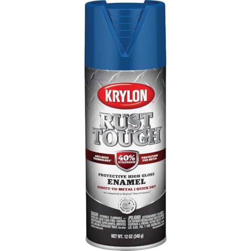 Krylon K09225007 'Rust Tough' True Blue Rust Preventive Enamel - 12 oz. Aerosol - color: True Blue, size: 12 Ounce (Pack of 1)