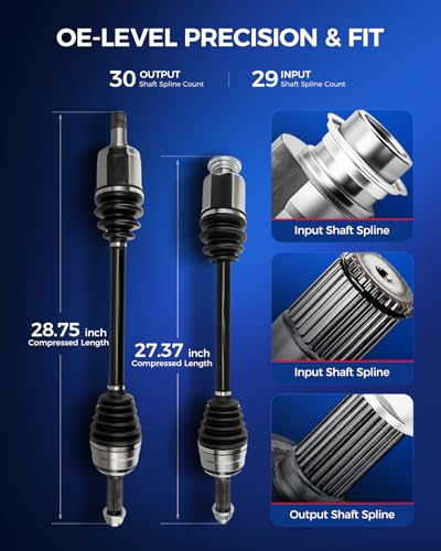 KAX Set of 2 Front CV Axle Shaft Assembly 66-4261 66-4262 - size: Front - 66-4261 66-4262