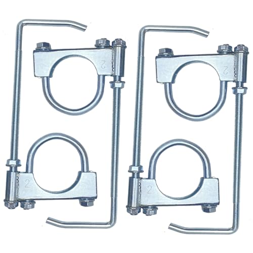 2" Universal Exhaust Clamp With Hanger, Muffler Hanger, Pack of 4 - size: 2 Inch-4 PACK