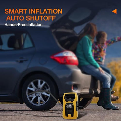 Nilight AC/DC Tire Inflator 110V/12V 150PSI Auto Shutoff Dual Power Supply - color: Ac/DC Tire Inflator