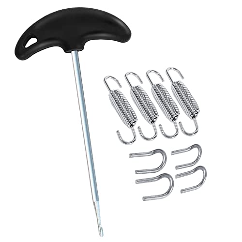WANLIAN 9 Pcs Motorcycle Exhaust Spring Puller Tool, 68MM/2.67" Exhaust Springs with Swivel Hooks, T-Handle, U-Welded Fastener, Universal Stainless Steel Spring Replacement Kit Installer Tool (Silver) - color: Silver 9 Pack