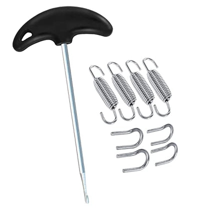 WANLIAN 9 Pcs Motorcycle Exhaust Spring Puller Tool, 68MM/2.67" Exhaust Springs with Swivel Hooks, T-Handle, U-Welded Fastener, Universal Stainless Steel Spring Replacement Kit Installer Tool (Silver) - color: Silver 9 Pack