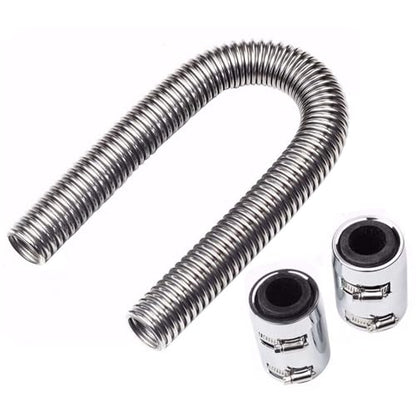 36" Stainless Steel Flexible Radiator Coolant Water Hose Kit - color: Silver, size: 36 Inch