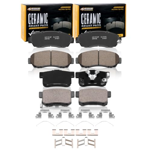 Ceramic Front and Rear Brake Pads Set Compatible with Select 2011 Honda Accord Crosstour(3.5L; AWD),For 2012-2016 CR-V(EX;EX-L;LX;SE;Touring);For 2012-2015 Crosstour (D1521+D1086) - color: HZ1521+HZ1086