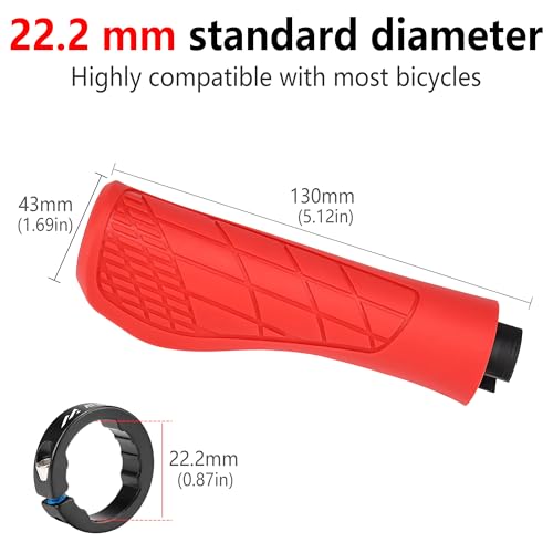Ergonomic Non-Slip Comfort Bike Grips for BMX/Scooter - color: Red