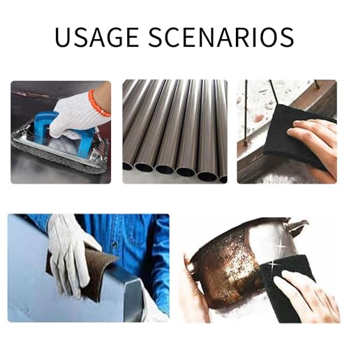 SooGree Carbon Black Scuff Pads - 6Pcs Scouring Pad 7447 - Very Fine Grade Hand Pads General Purpose Sanding Hand Pads 200 x 125mm/8" x 5" - color: 6 Carbon black