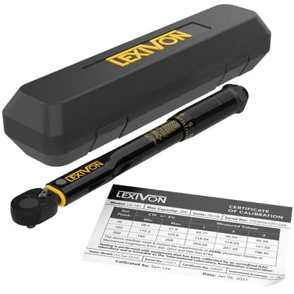 LEXIVON Inch Pound Torque Wrench 1/4-Inch Drive | 20~200 in-lb/2.26~22.6 Nm (LX-181) - size: 1/4"DR. 20~200 IN-LB