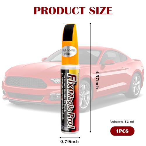 Touch Up Paint for Cars,Car Scratch Remover Pen for Car Paint Scratch Repair with 2-in-1 for Repairing Different Scratches Quickly,Car Accessories Touch Up Paint Pen for Cars (Black) - color: Black