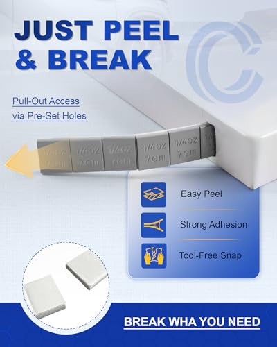 1/4 oz Adhesive Stick-On Roll Wheel Weights, Low Profile, Gray 715pcs - color: Gray-Roll, size: 0.25oz - 1Roll