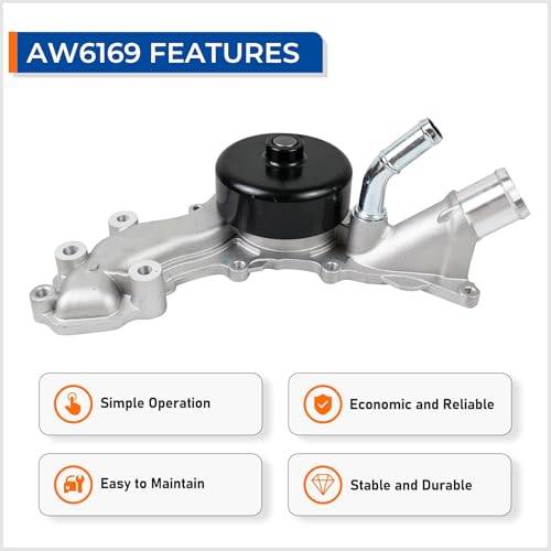 PAROD AW6169 Engine Water Pump for 3.6L V6 11-15 Grand Cherokee/Durango