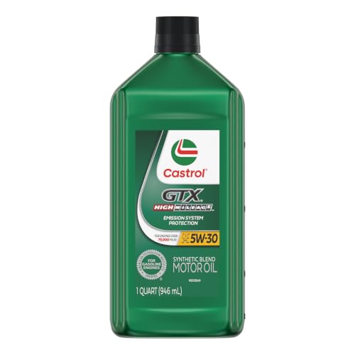 Castrol GTX High Mileage 5W-30 Synthetic Blend Motor Oil, 1 Qt, Pack of 6 - size: 1 Quart, Pack of 6