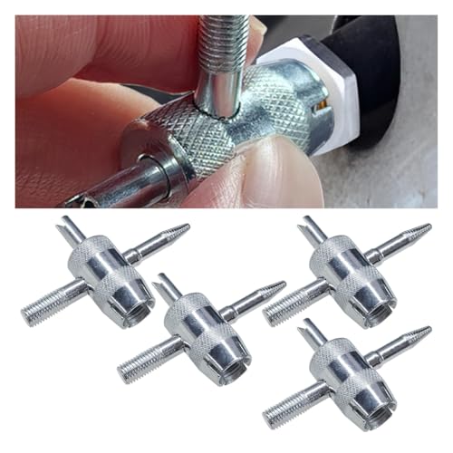YoRise 4-Way Car Tire Valve Core Removal Tool, Multifunctional 4-in-1 Automotive Valve Stem Puller, Universal Vehicle Tire Stem Repair Wrench for Car, Bike, Bicycle, Automobile(4PCS) - size: 4PCS