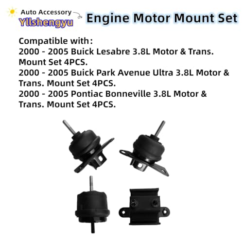 Engine Motor Transmission Mount Kit for Buick Lesabre - size: Buick LeSabre/Park Avenue 3.8L 2000-2005