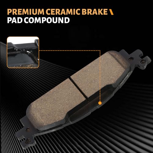 D1508 Front Ceramic Brake Pads Kit Fit For Ford Flex 2009-2019, For Taurus 2010-2019, For Lincoln MKT 2010-2019, For MKS 2011-2012, For Ford Explorer 2011-2019 - style: HZ1508