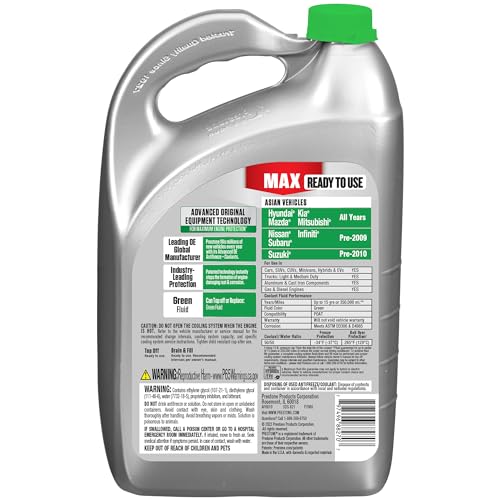 Prestone AF6610 MAX Asian Vehicles (Green) Anti-Freeze and Coolant, 1 Gallon, Pack of 6 - color: Asian Green, size: Pack of 6 Gallons