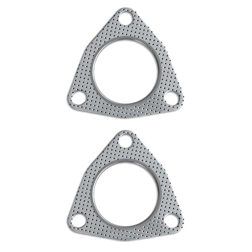 2PCS Car Exhaust Pipe Gasket, 3" 3-Bolt Exhaust Flange Gasket with High Sealing, Multifunctional Manifold/Header/Muffler/Catalytic Converter Gaskets, Auto Accessories for Most Cars (3inch) - color: 3inch