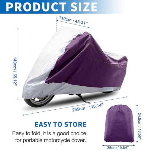X AUTOHAUX Motorcycle Cover for Harley Davidson Fits Up to 116.14" XXXL - size: XXXL